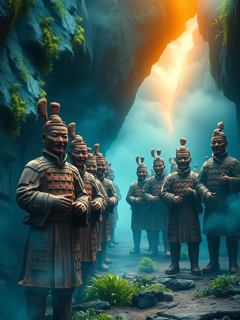 Terracotta Army in Mystical Dreamscape, Digital Matte Painti...