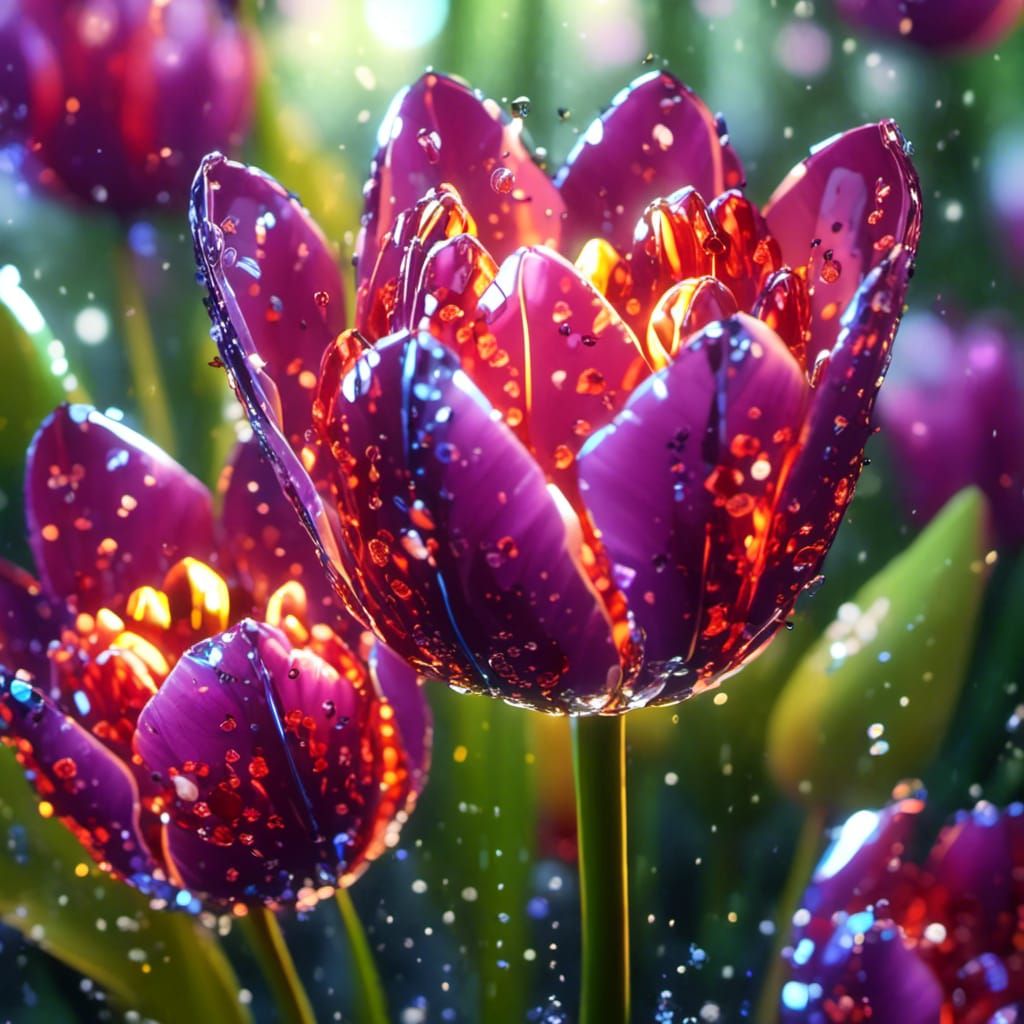 Beautiful Glass Tulips