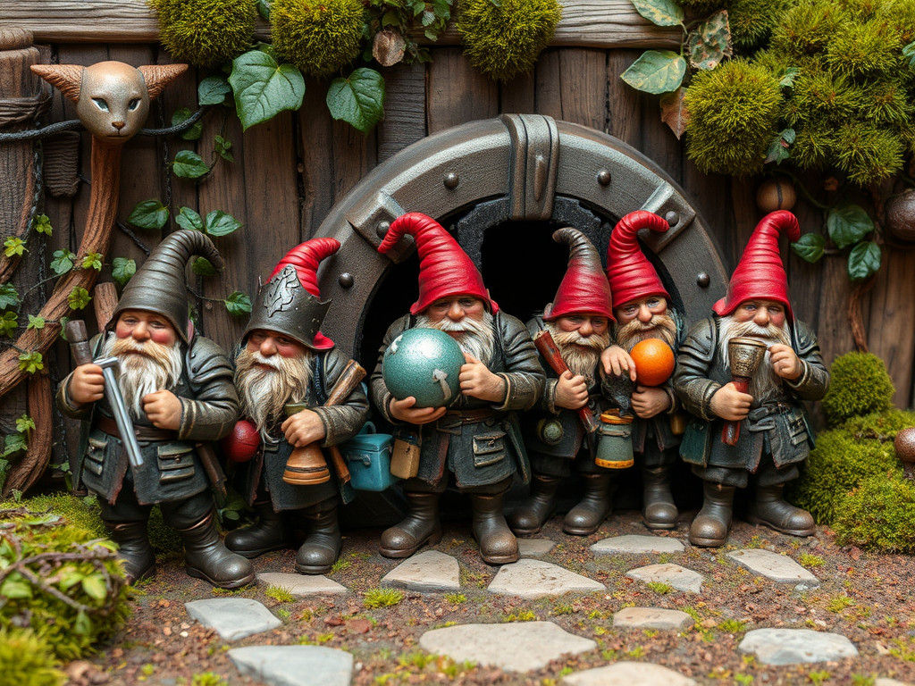 Dwarfs Emerge in Whimsical Fantasy Scene
