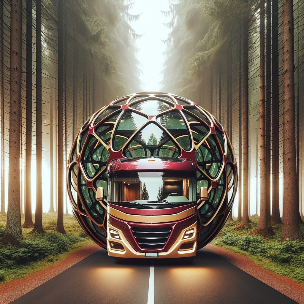 Spherical Motorhome in Forest: Luxury and Adventure