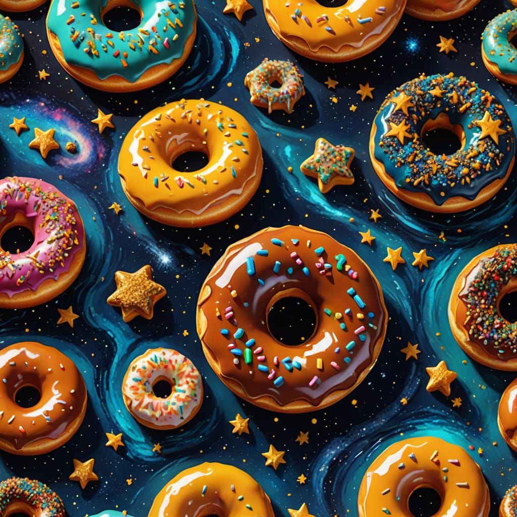 Cosmic Doughnut in Vibrant, Dreamy Colors