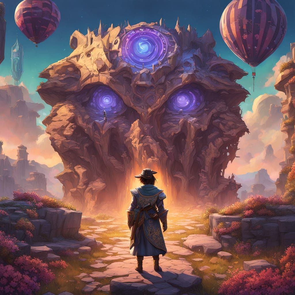 Whimsical Elf in Mystic Landscape