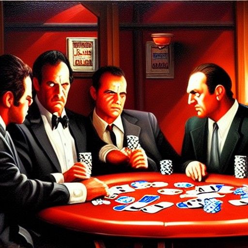 The Mafia Playing Poker: An Oil Painting