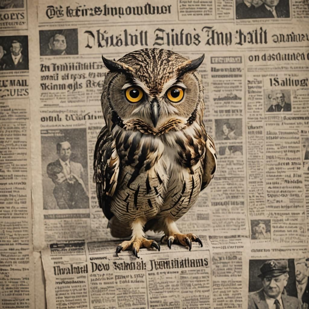 Owl Reads Newspaper