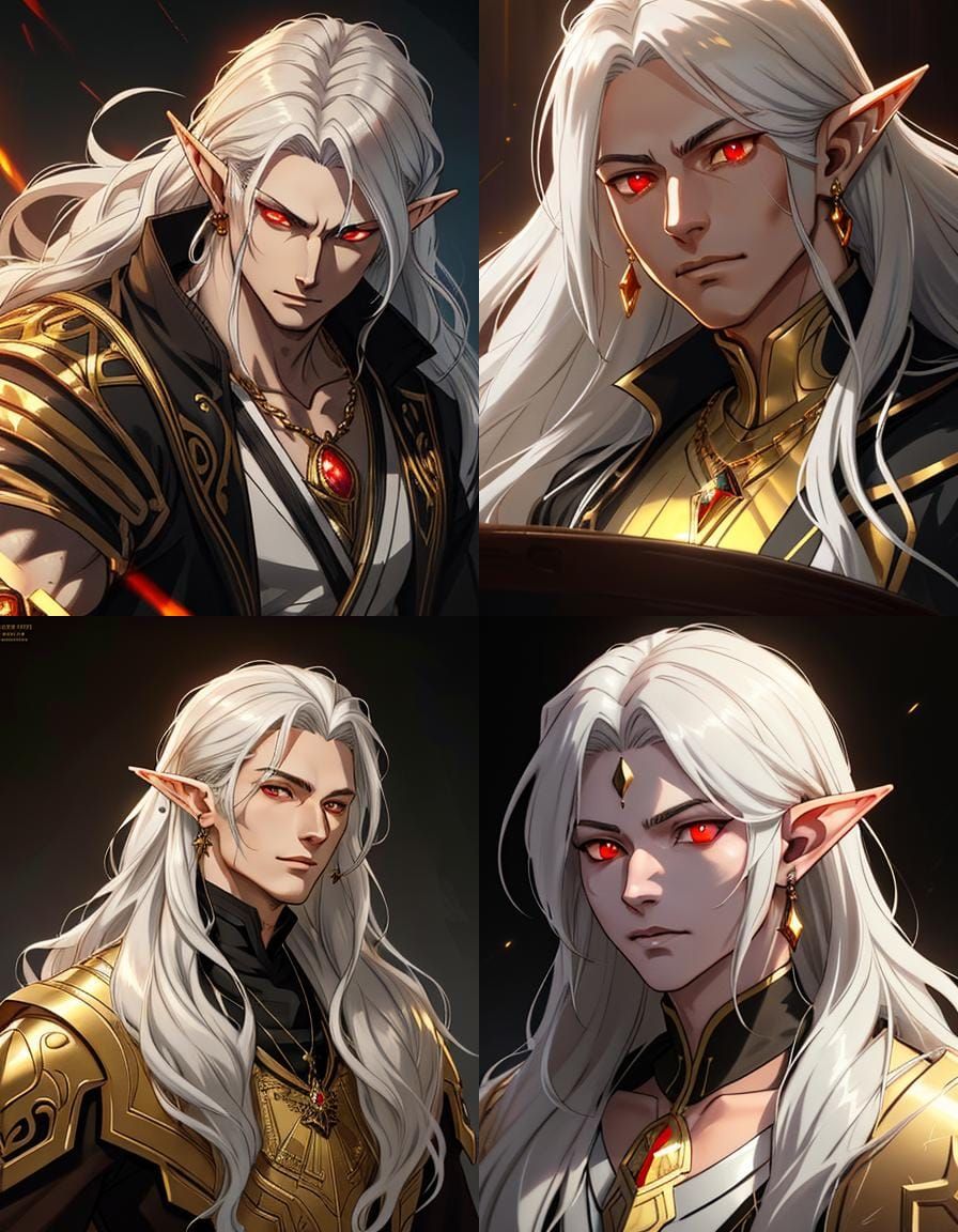 Ash Grey Elf Portrait in Anime Art Style