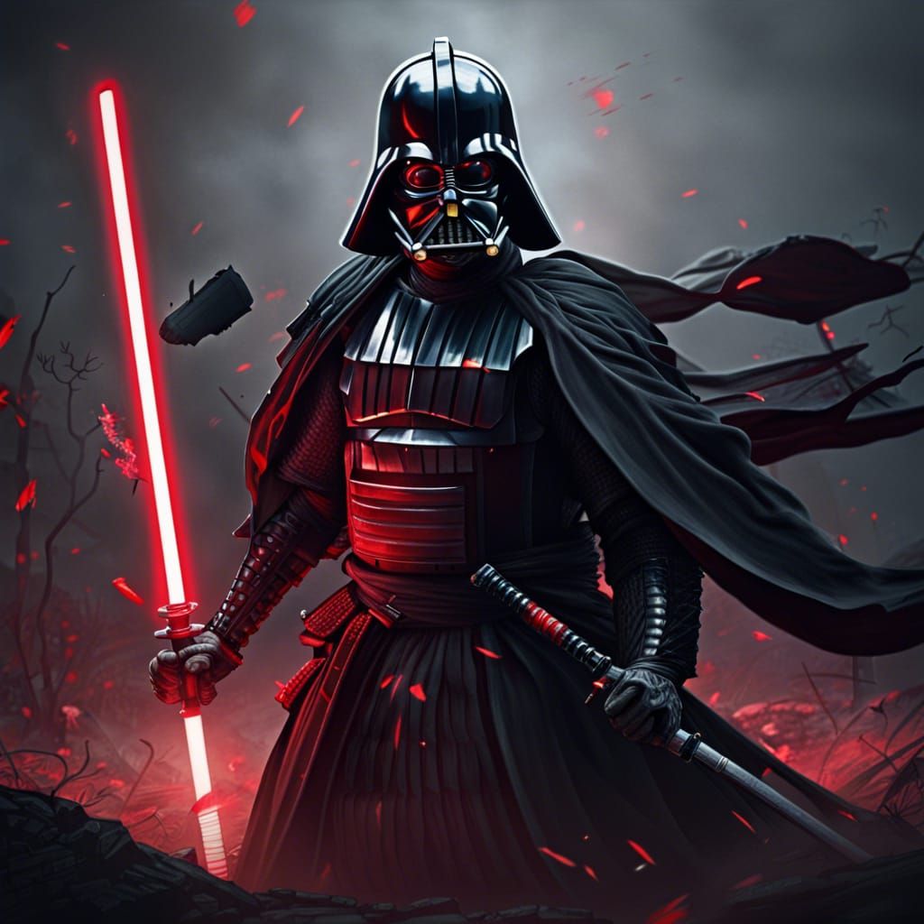 Samurai Darth Vader with Laser Katana