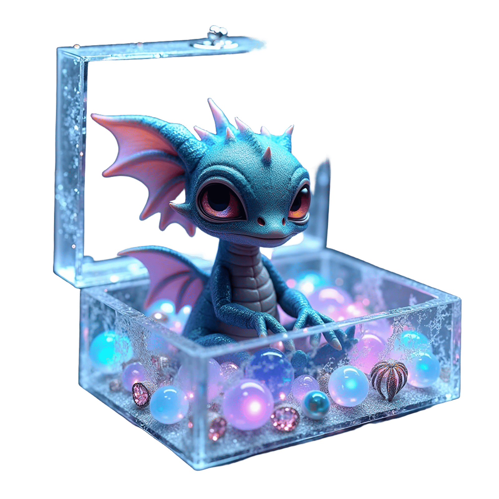 Miniature Alien Dragon with Iridescent Scales