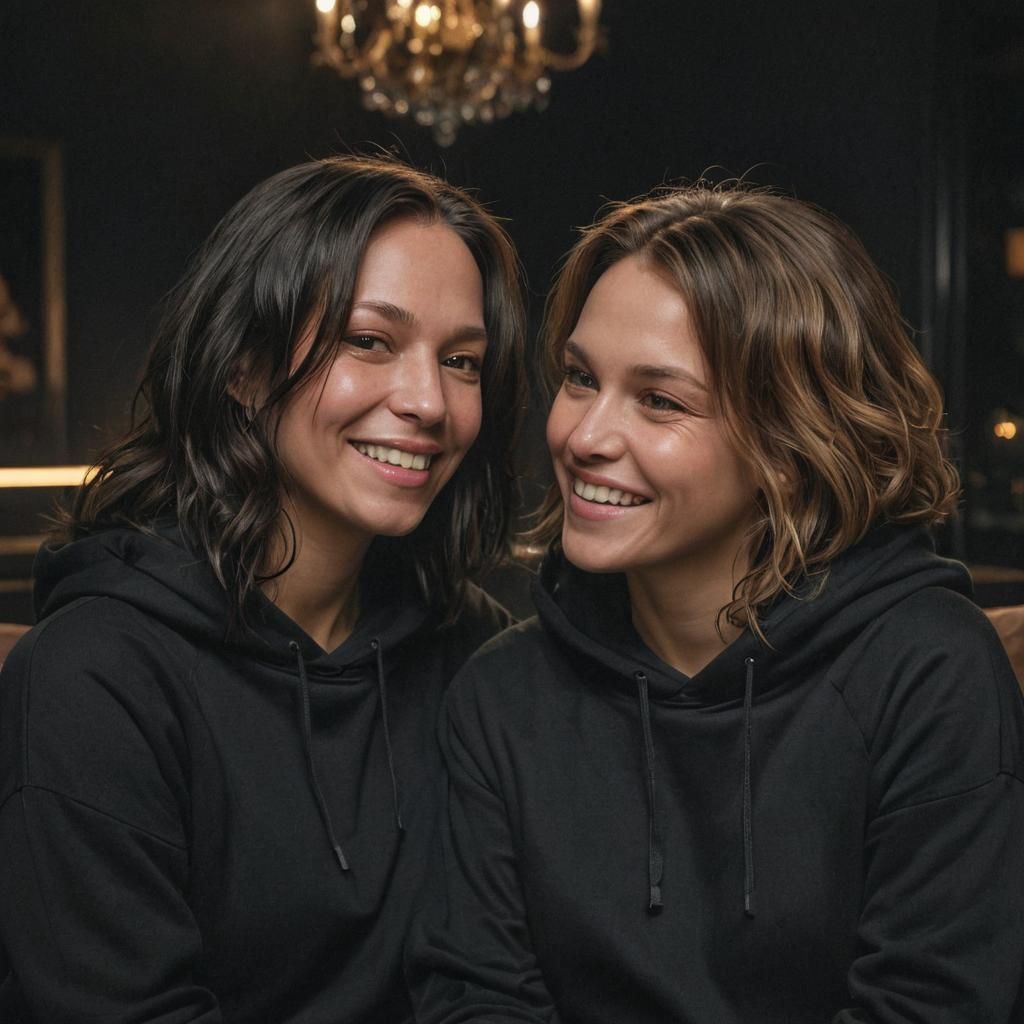 Smiling Women Portrait in Art Nouveau Style