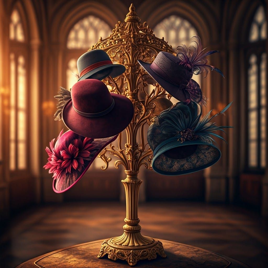 Ornate Hat Stand in Opulent Grandeur