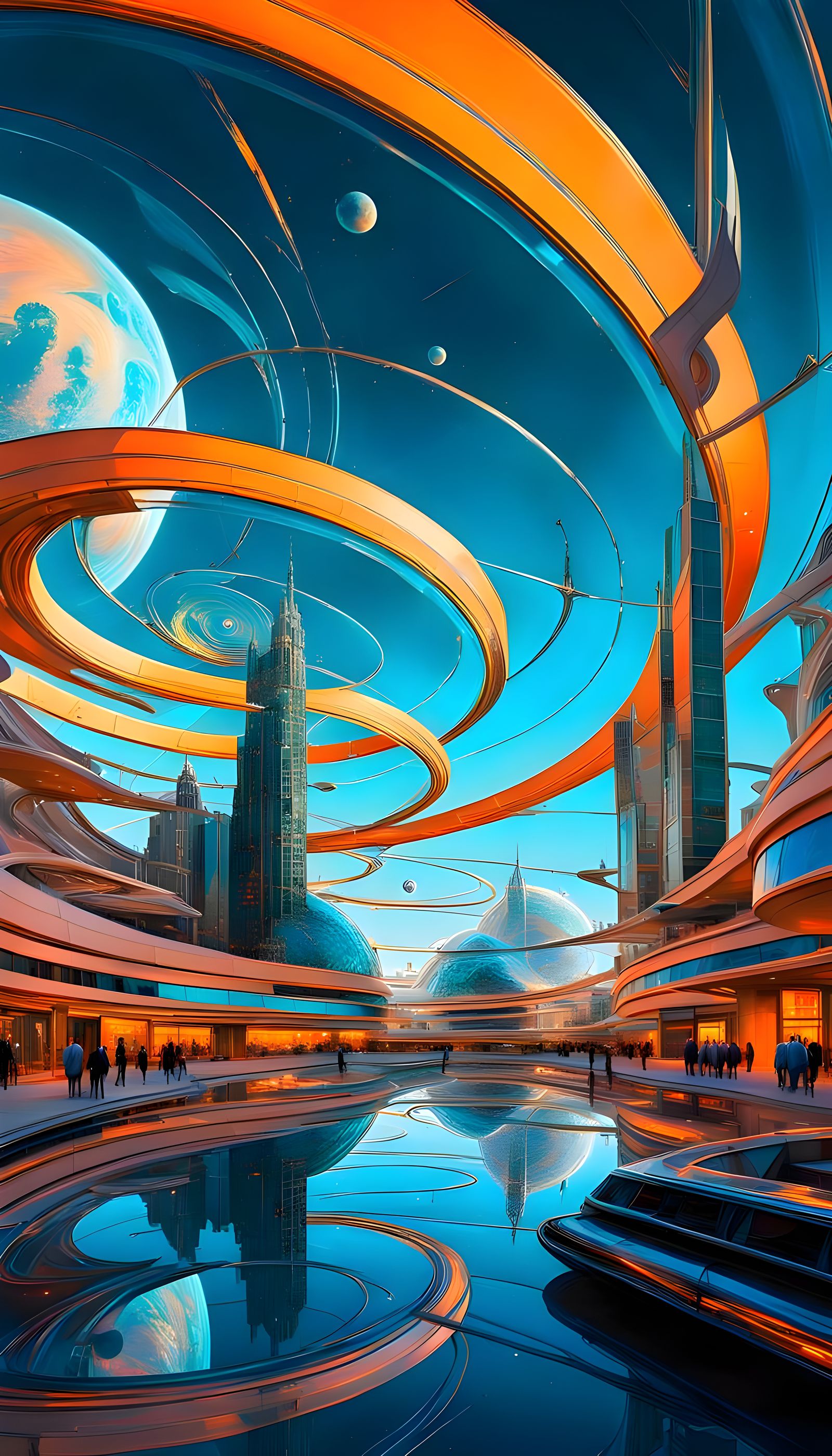 Cosmic Dreamscape: A Surreal Neon Galaxy in 3D