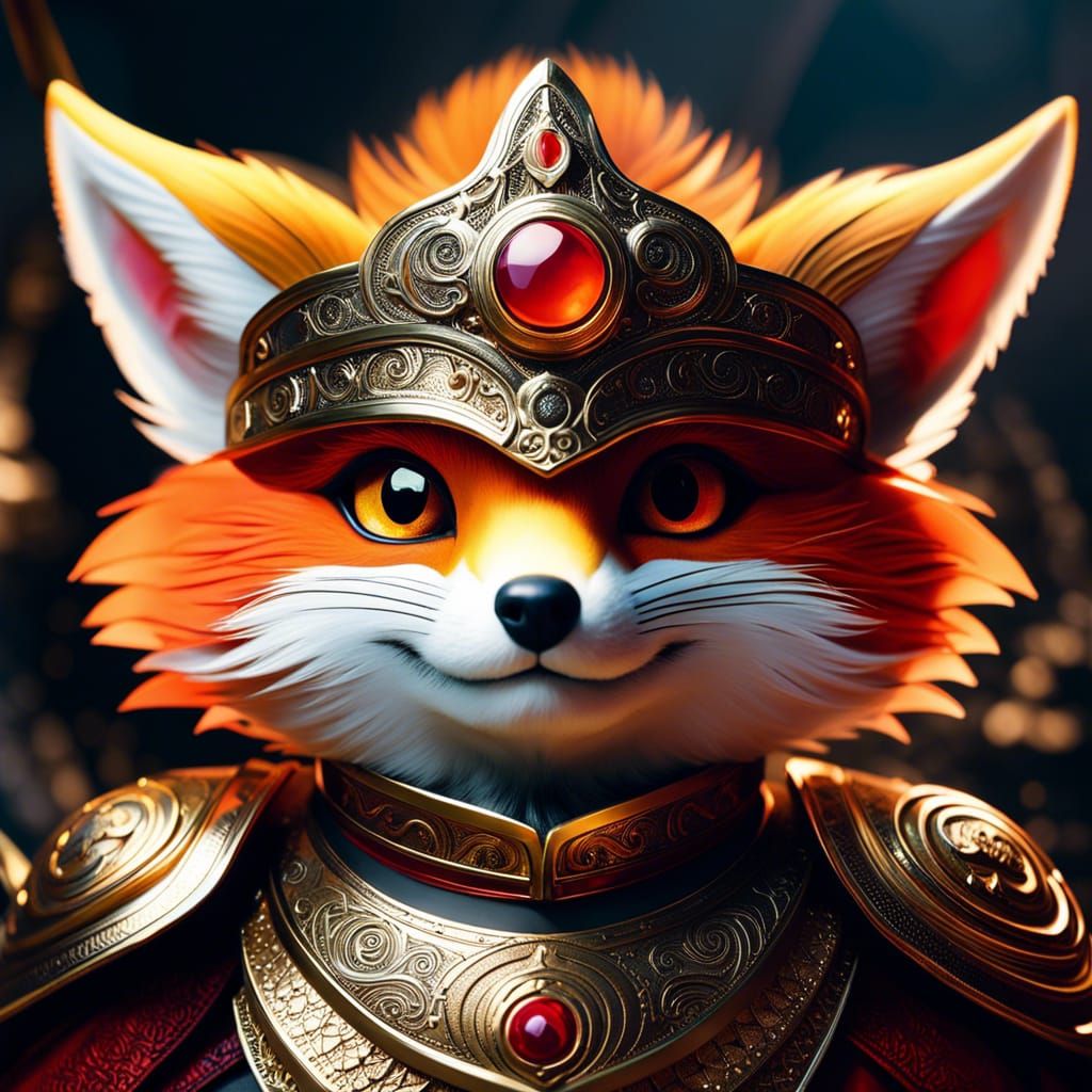 Celestial Fox Dragon in Hyperdetailed Digital Art