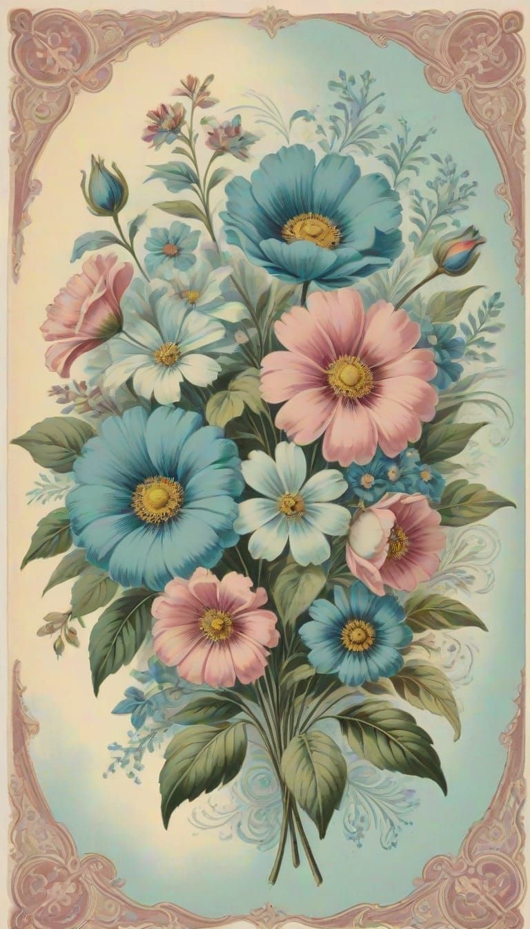 Vintage Victorian postcard vintage pastels