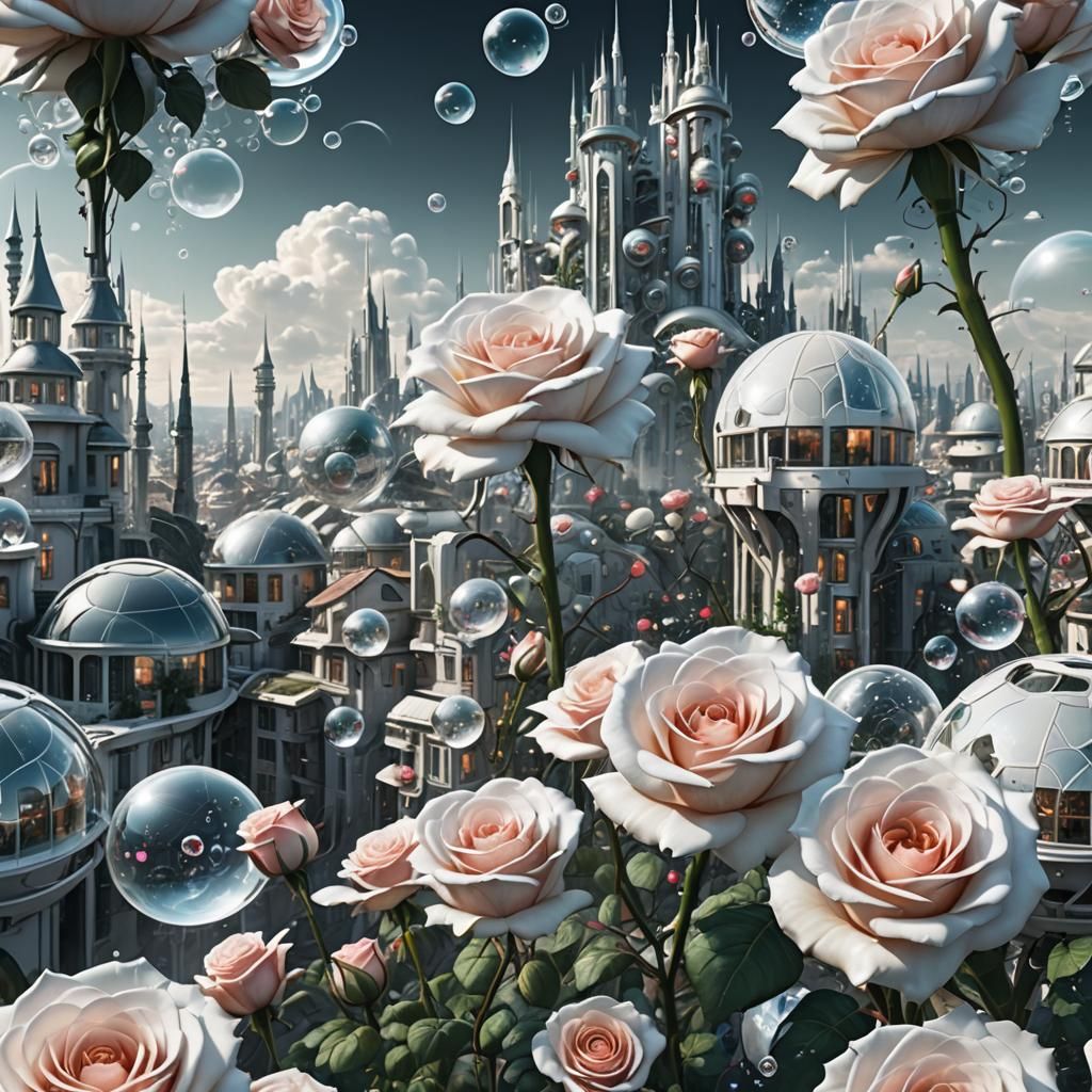 Futuristic White Bionic City Inspired by Reggiani