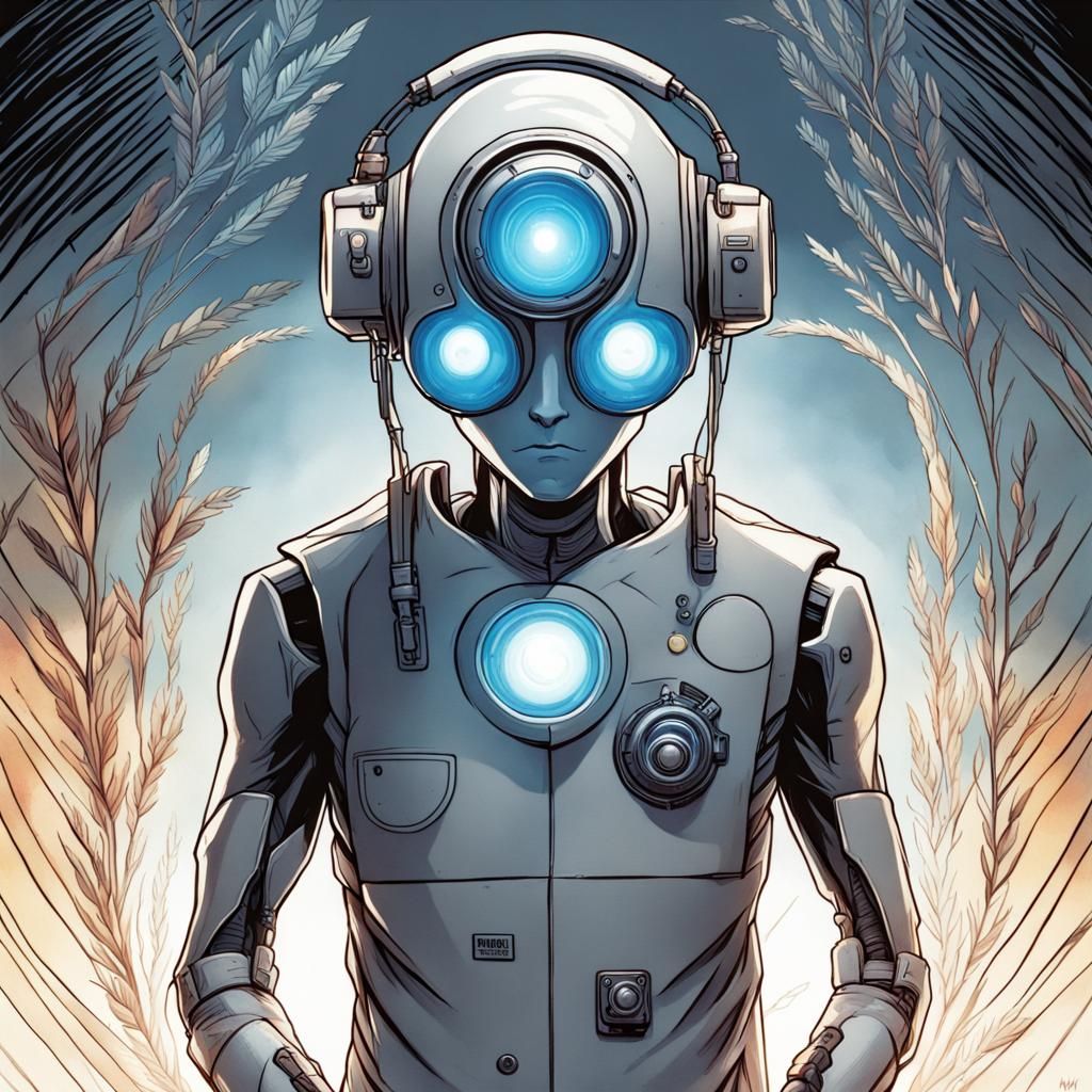 Wheatley from Portal 2 in Comic Book Style