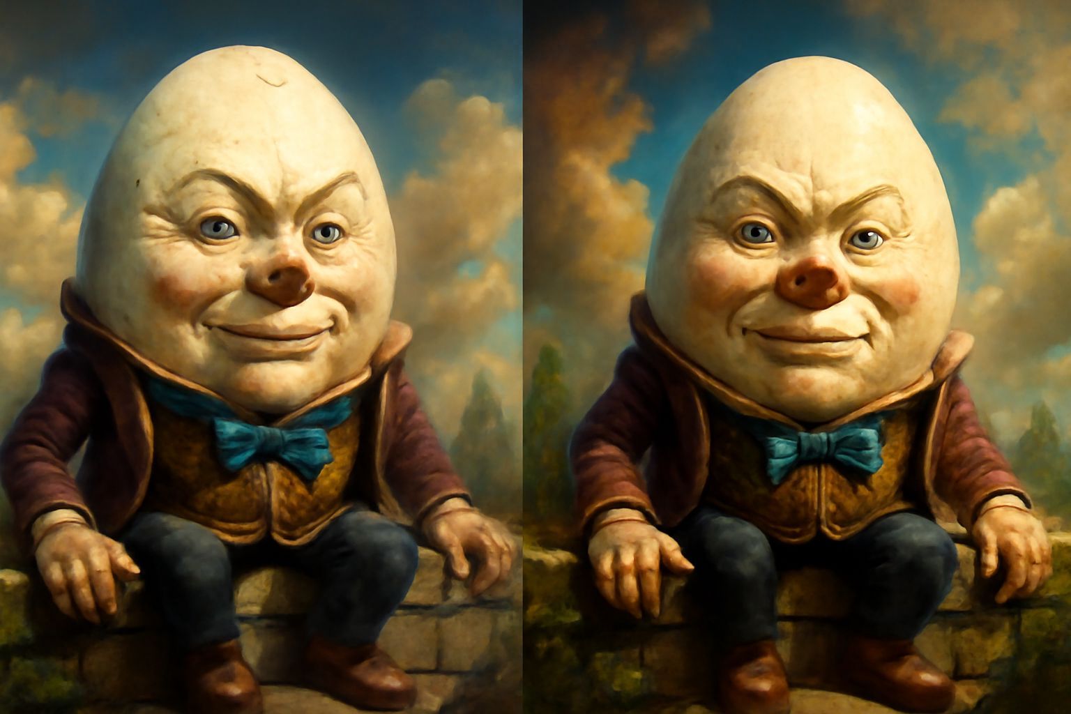 Hyperrealistic Humpty Dumpty Fantasy Art in 3D