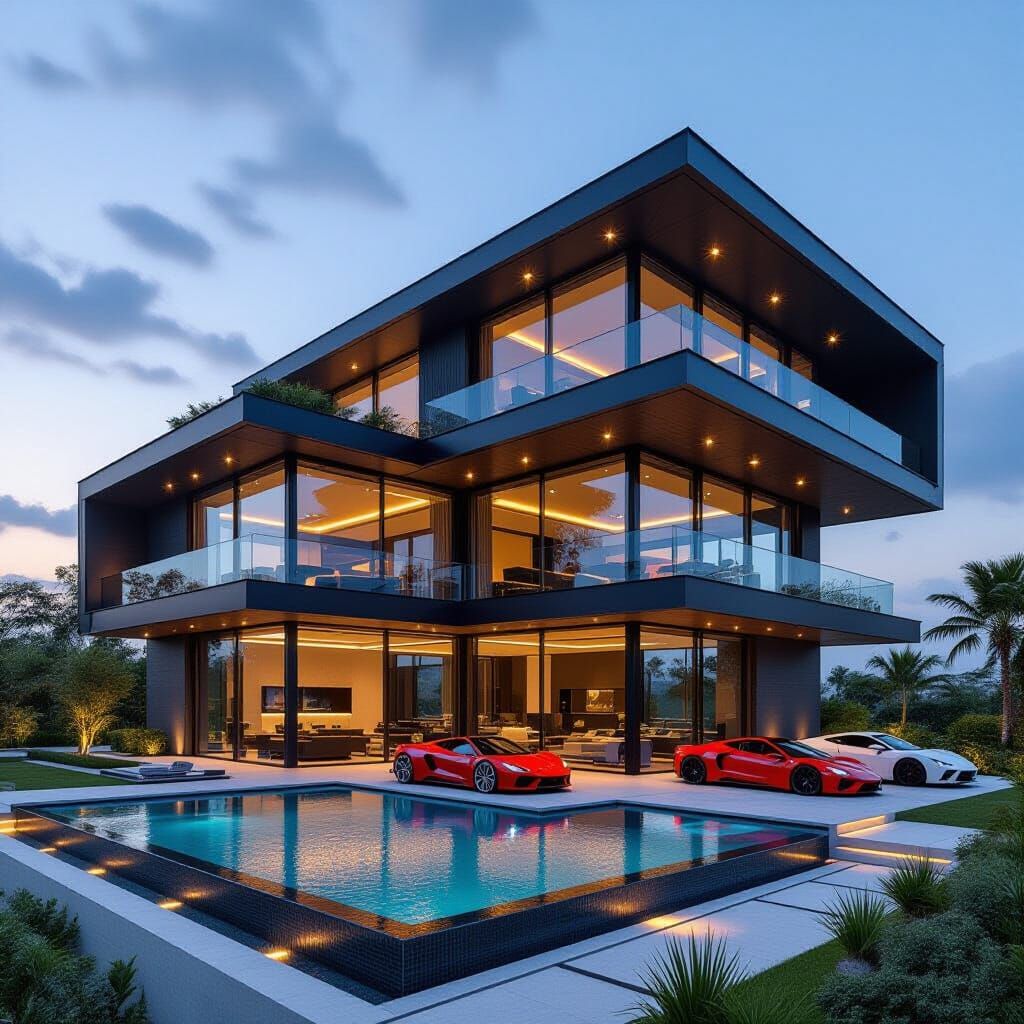 Ultra-Modern Glass Mansion with Infinity Pool