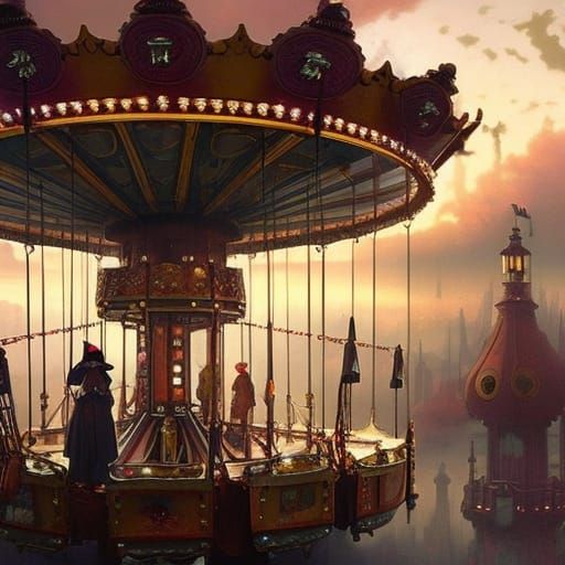Steampunk carousel