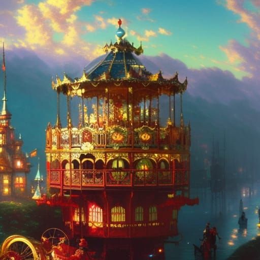 Steampunk carousel