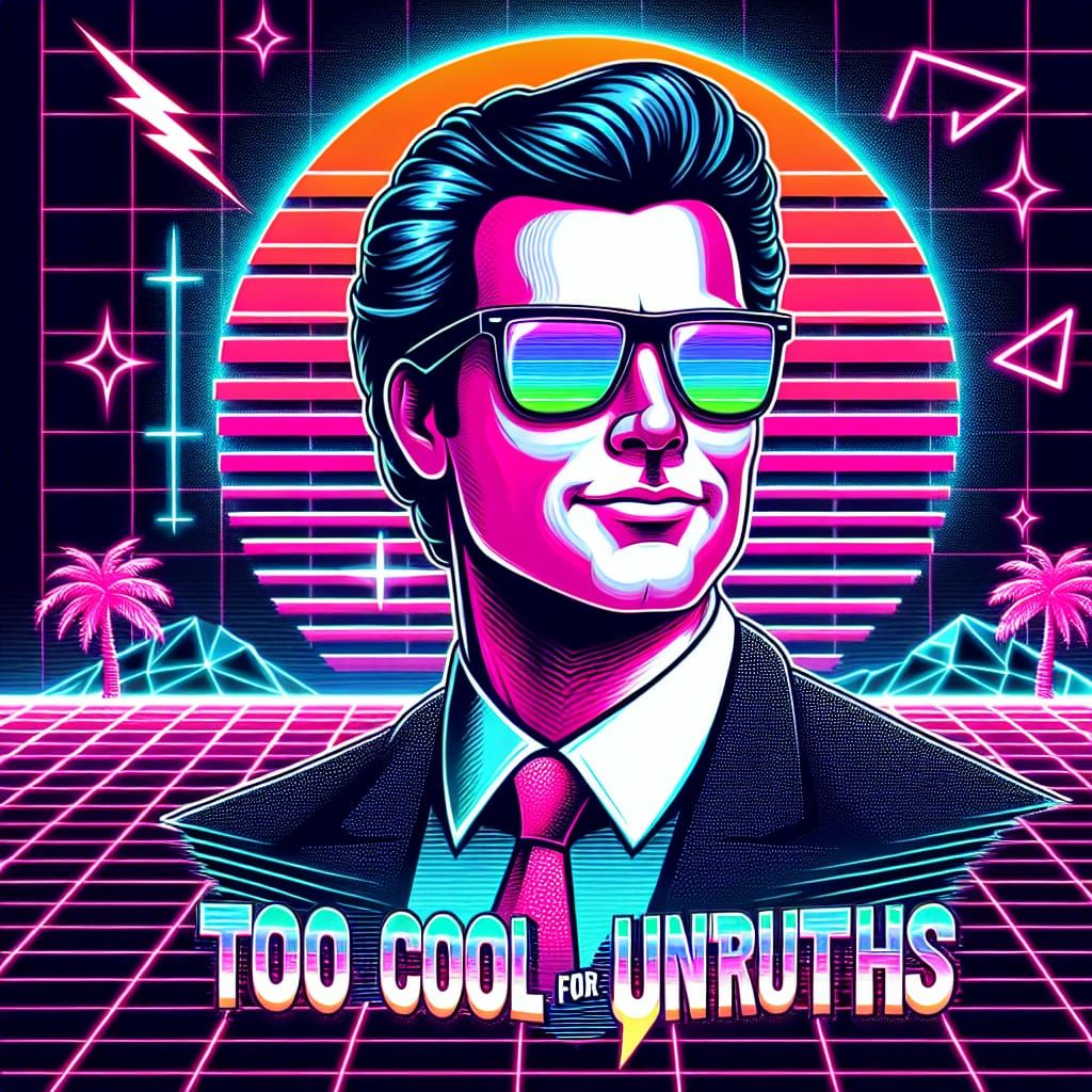 Cartoon Caricature in Pop Art Style with Neon Accents