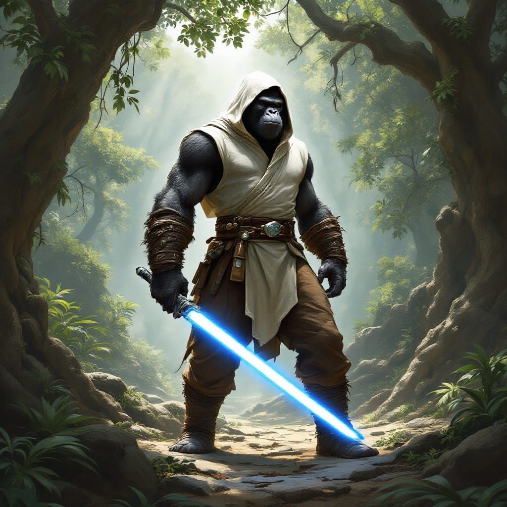 Majestic Jungle Warrior: A Powerful Jedi Knight