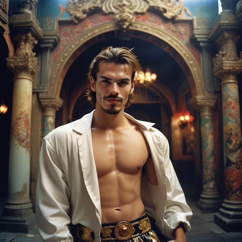 Fashion Portrait of Boxer in Moody Lighting