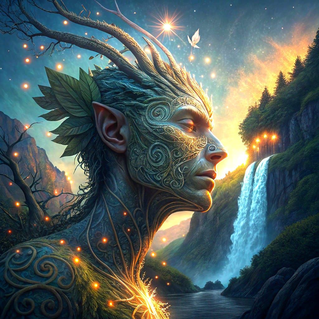 Otherworldly Creature Portrait with Ethereal Glow