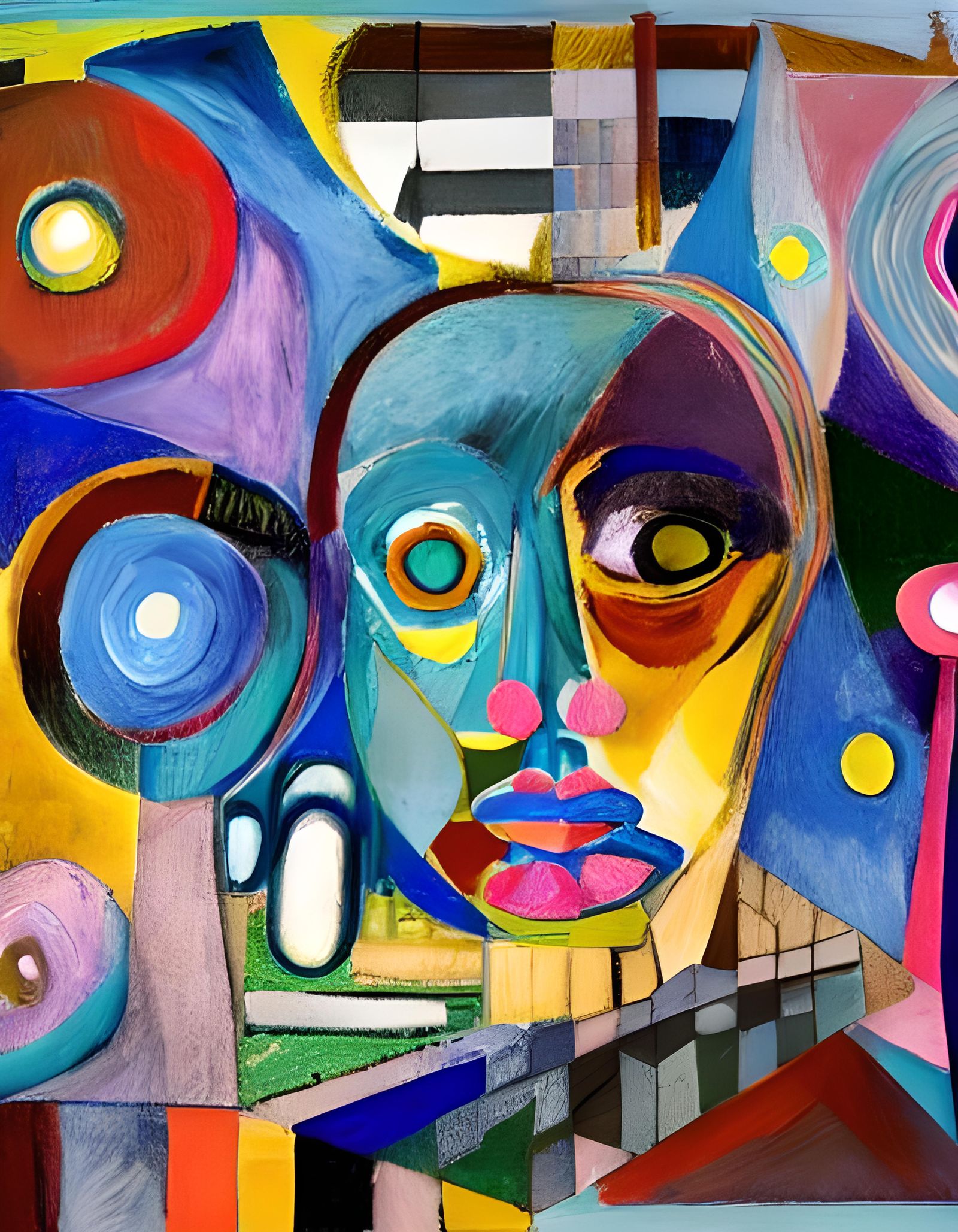 Biopunk Cubist Statue in Fauvist Style