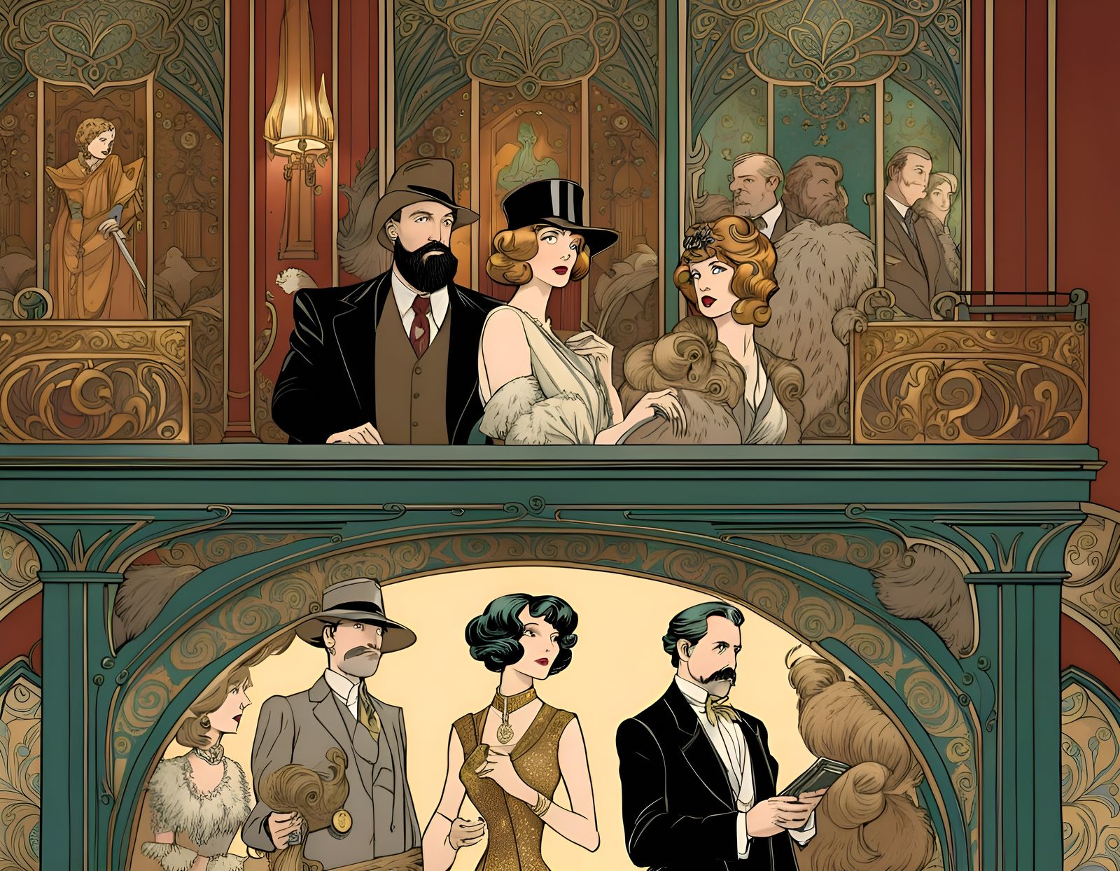 Art Nouveau Graphic Novel Cover after Mucha