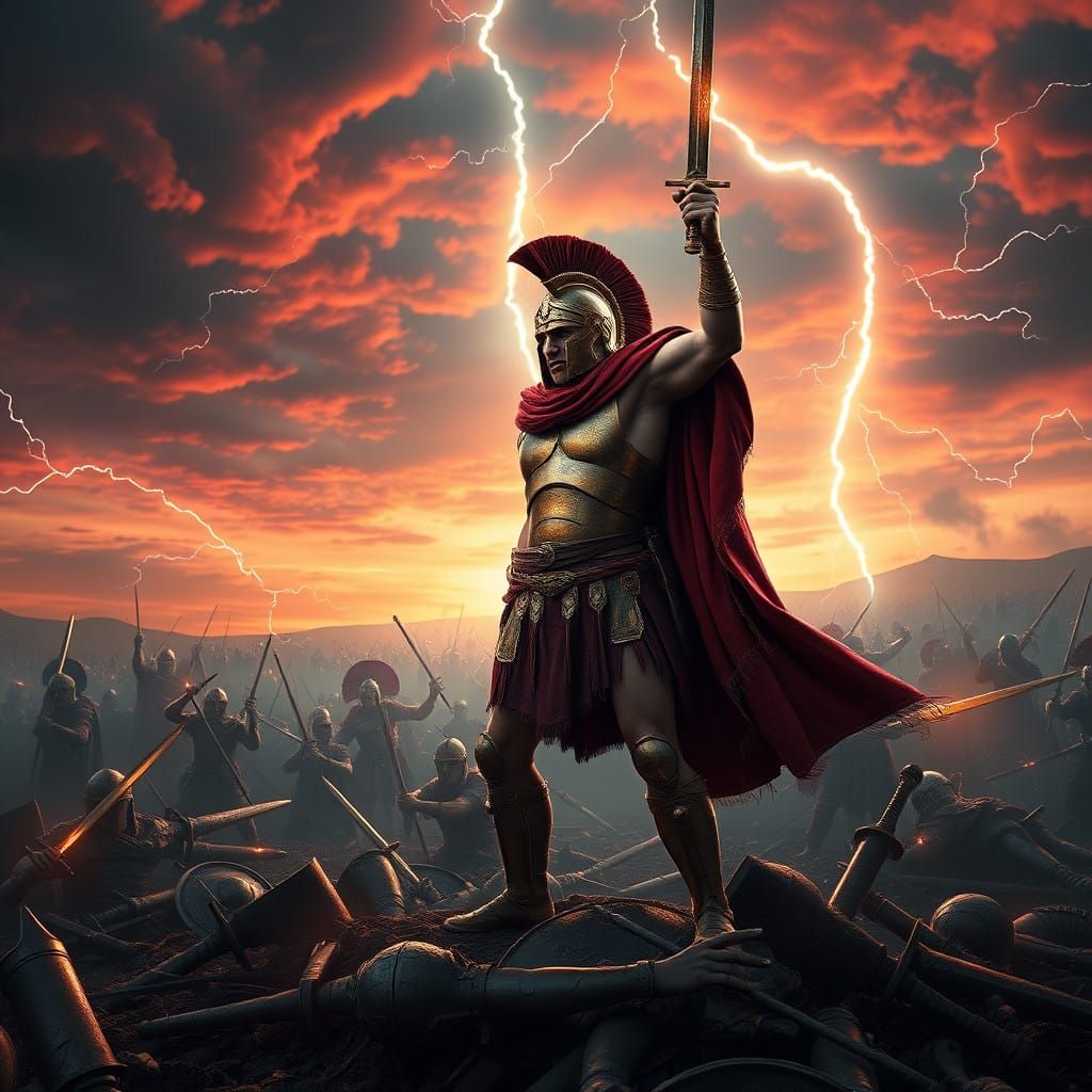 Spartan King Warrior in Gritty Ancient Greece
