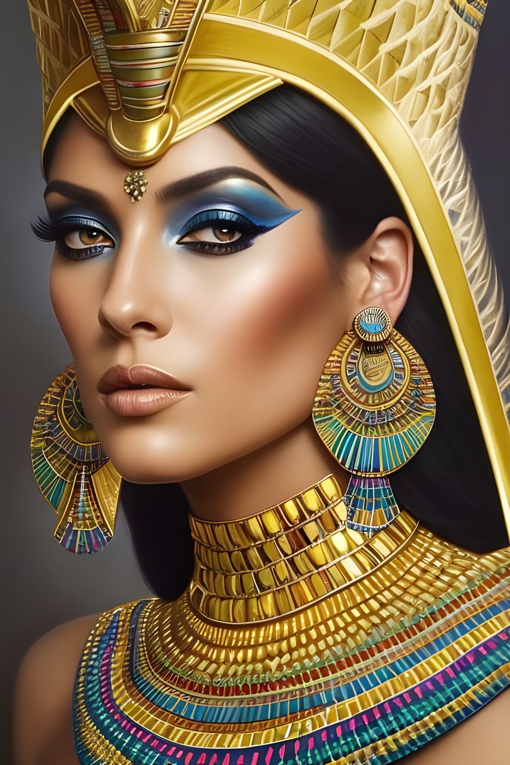 Egyptian Queen in Hyperrealistic Digital Art