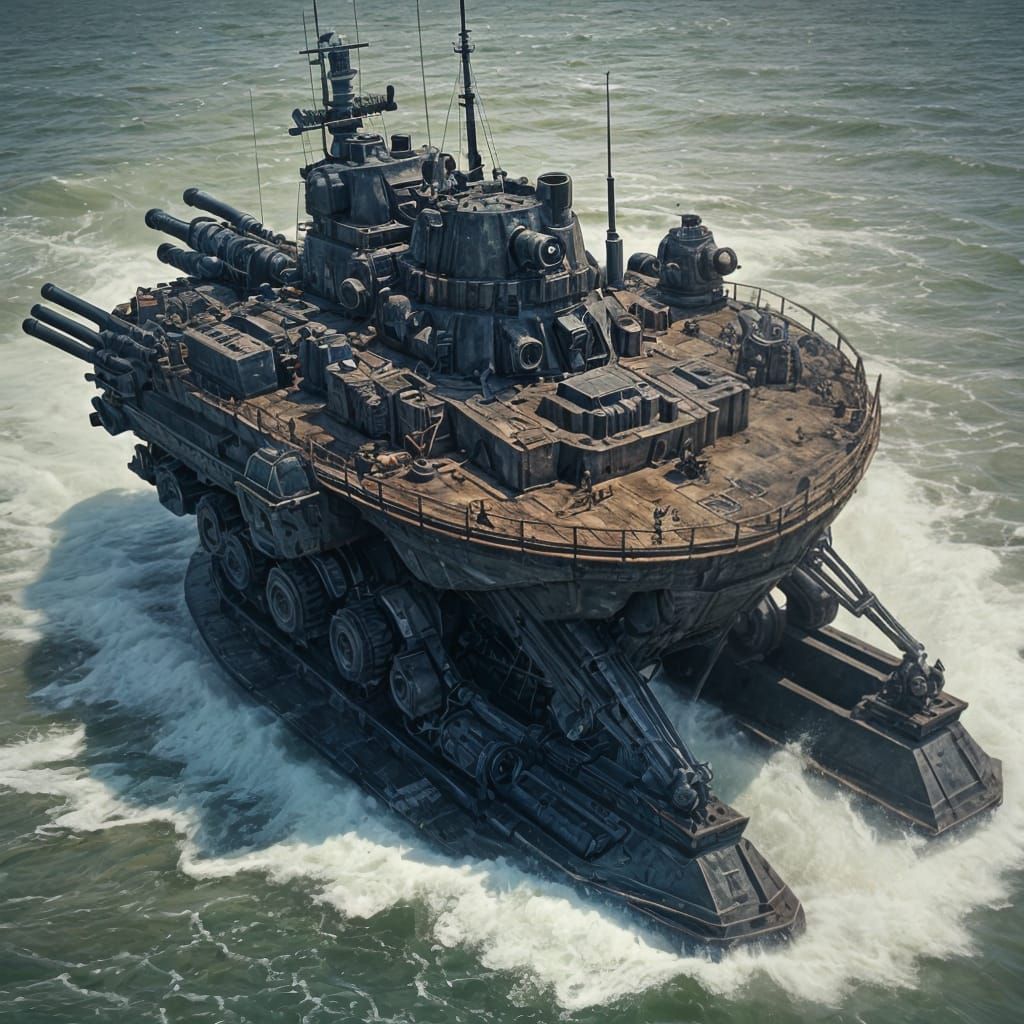 Gigantic Weapon Turret Rises from Water