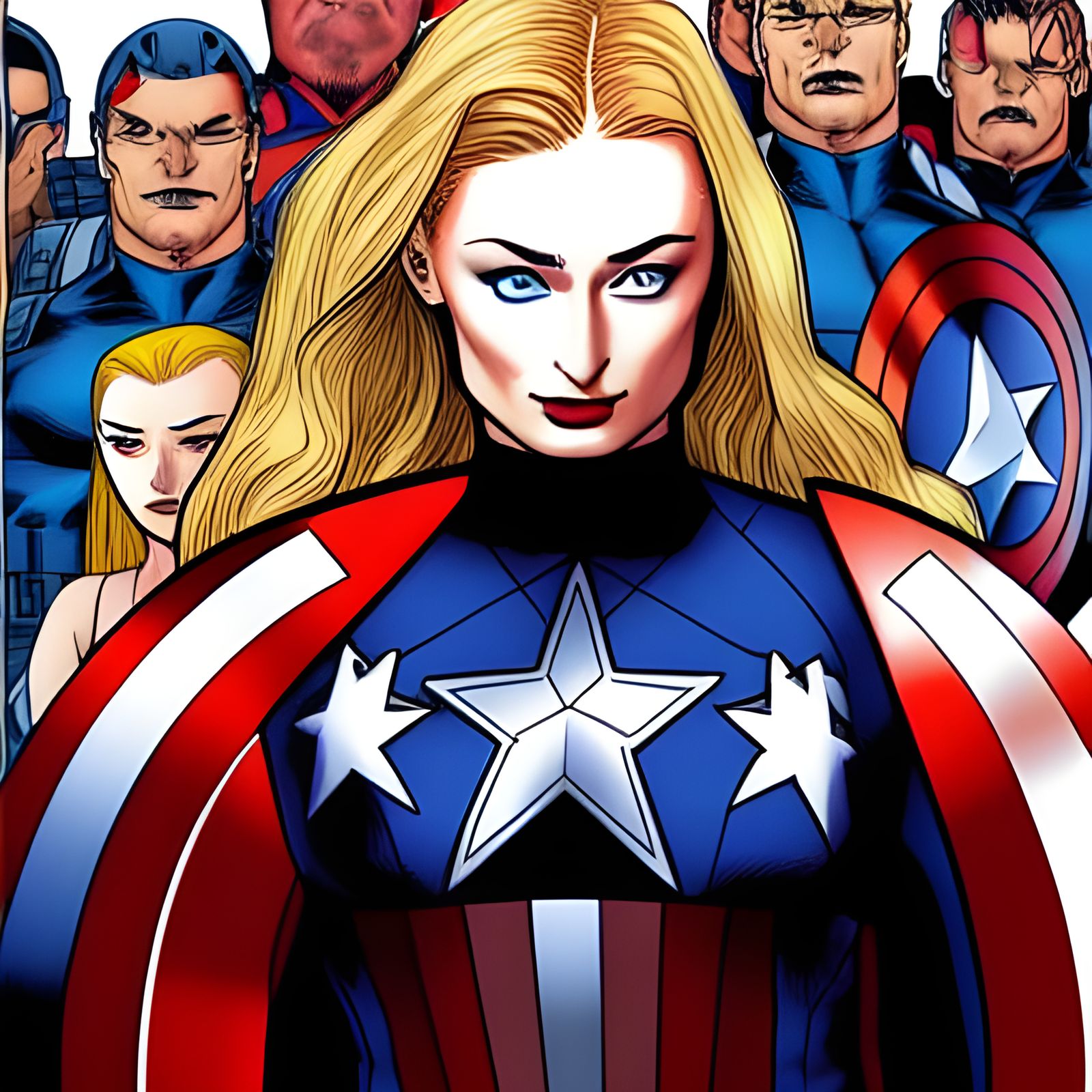 Captain America Reimagined in Japanese Illustration Style