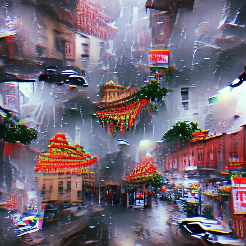 Vibrant Chinatown Street Scene with Lanterns