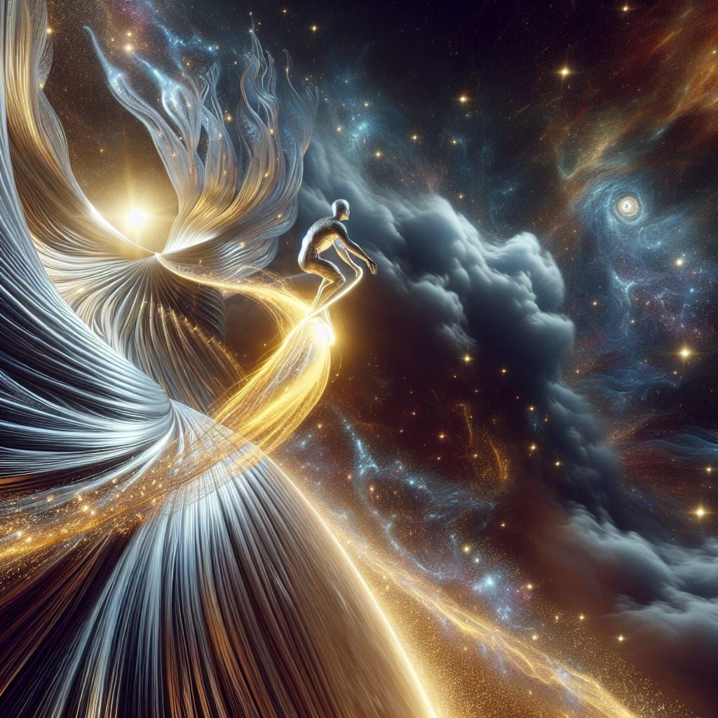 Worm's Eye View of a Surfer in Cosmic Turmoil