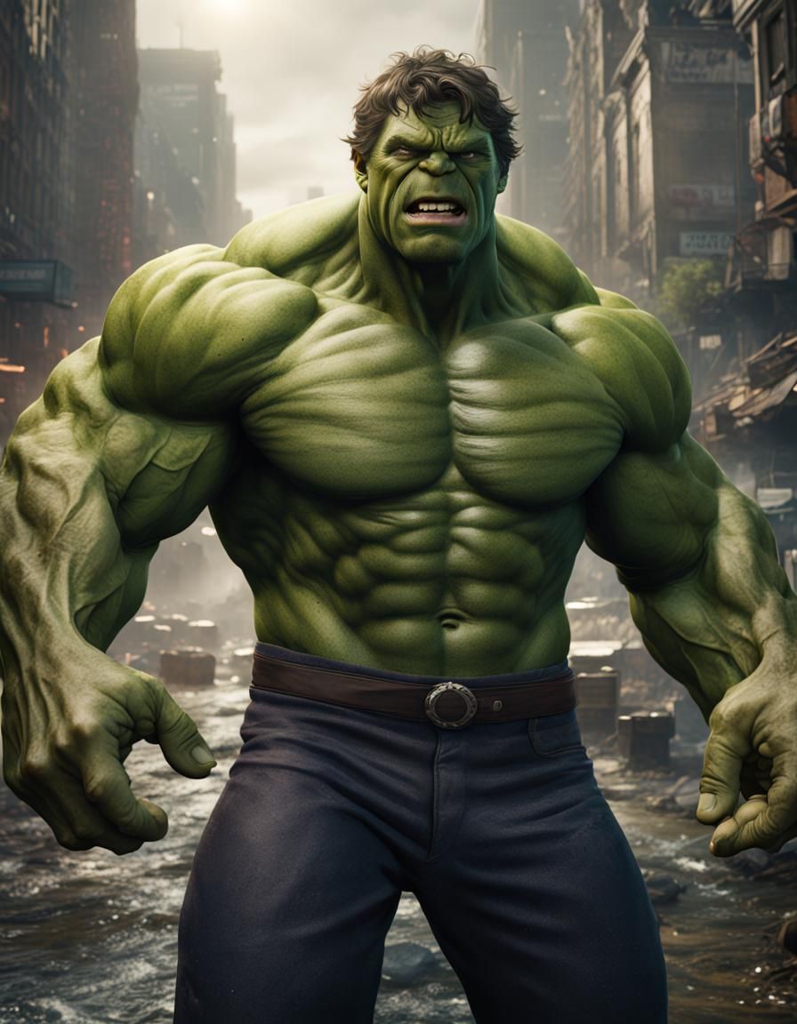 Steve McQueen as The Hulk: Detailed Matte Painting