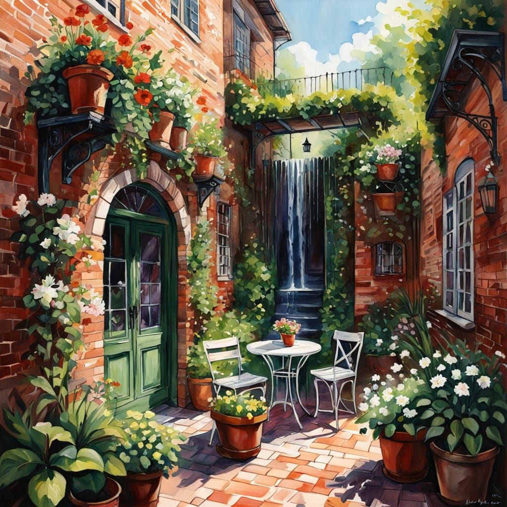 Vibrant Summer Oasis with Realistic Details