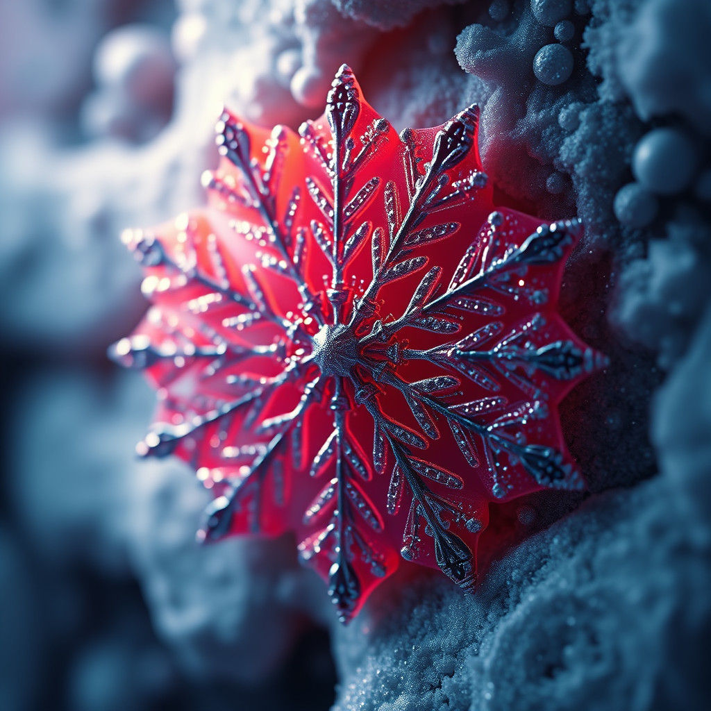 Intricate Snowflake Detail in Detailed Matte Painting