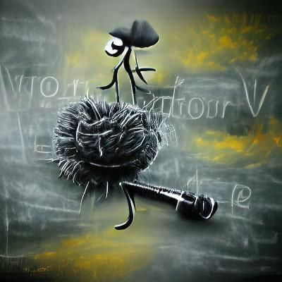 Old Virus Teaches French: Film Noir Charcoal Art