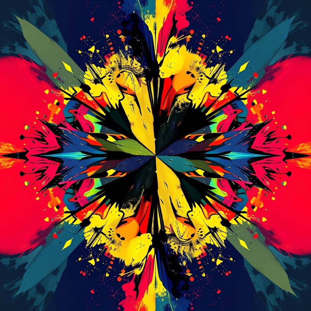 Abstract Geometric Expressionism in Pop Art Style