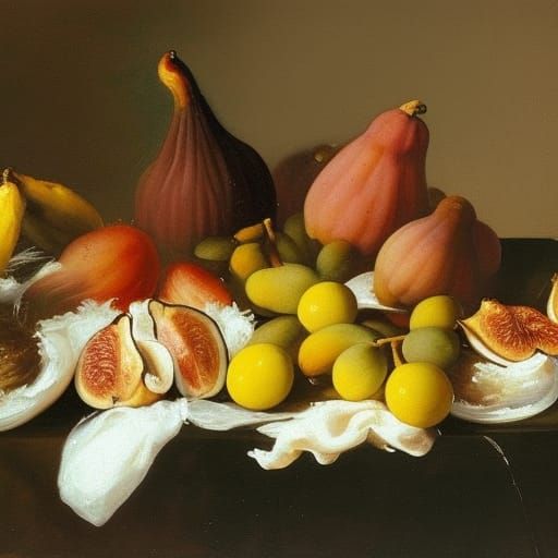 Baroque Still Life with Figs and Goat Cheese