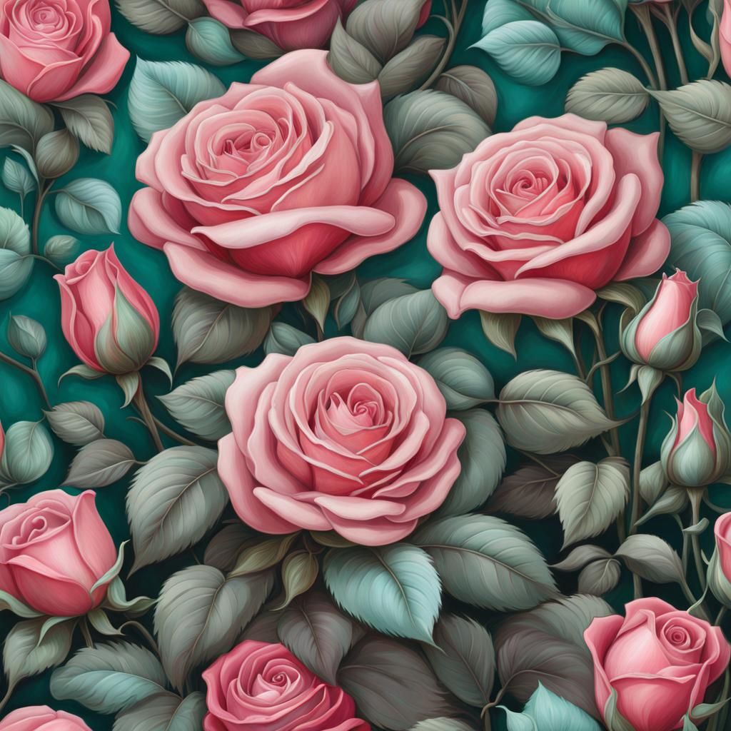 Beautiful Rose in Digital Painting Style