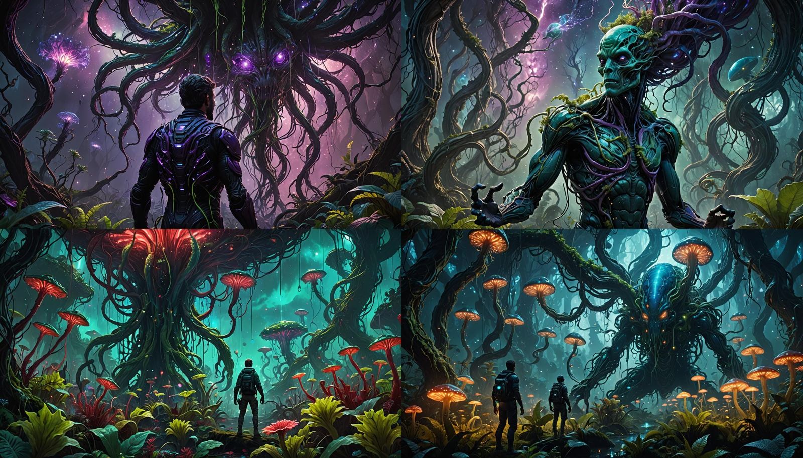 Exotic Alien Forest with Carnivorous Plants