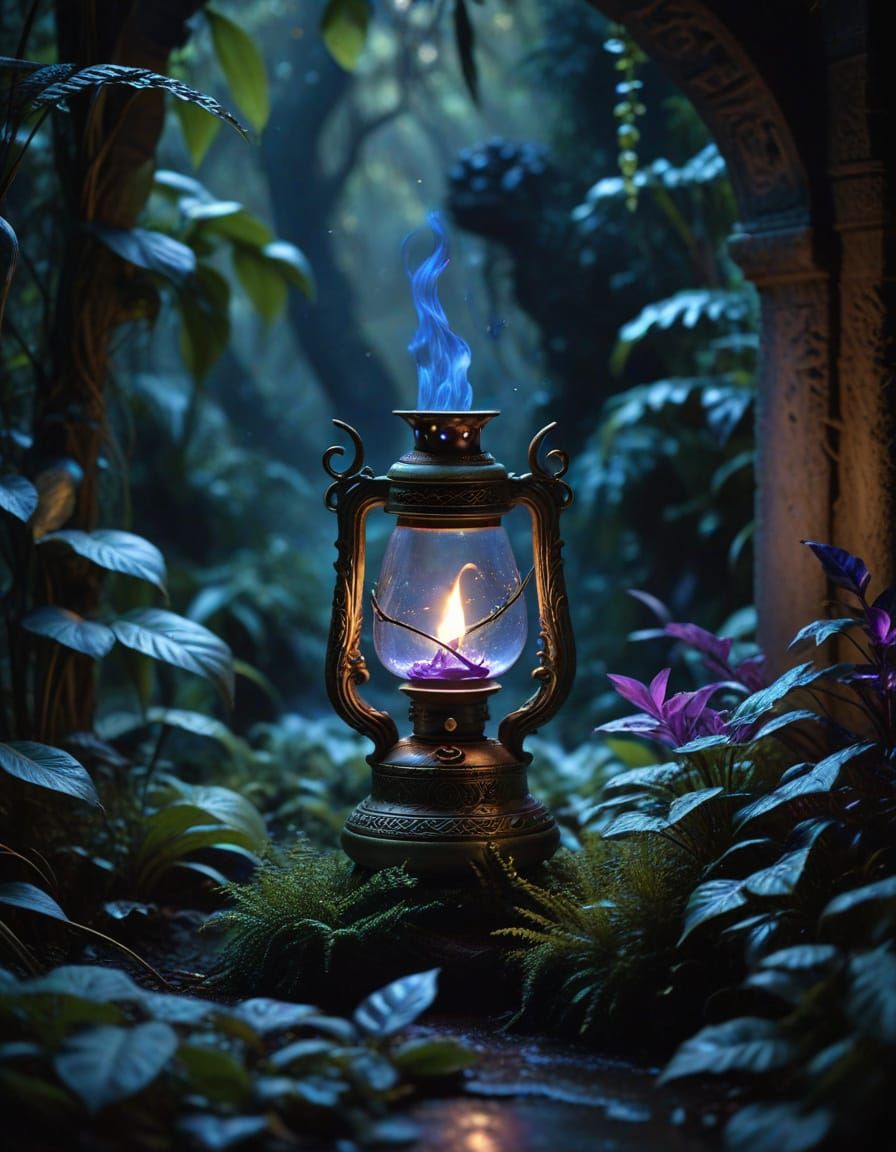 Mystical Gateway From Ancient Lamp Flame