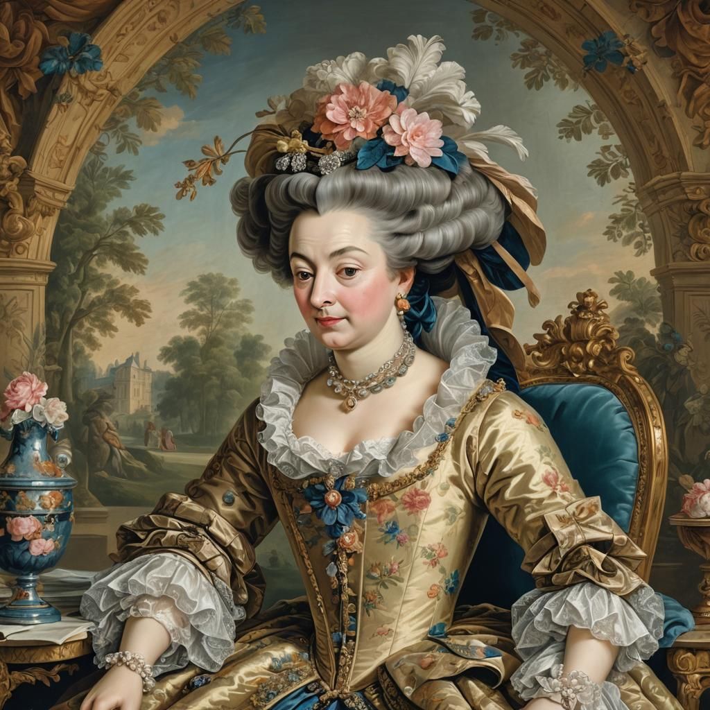 AI Interpretation of Madame de Pompadour