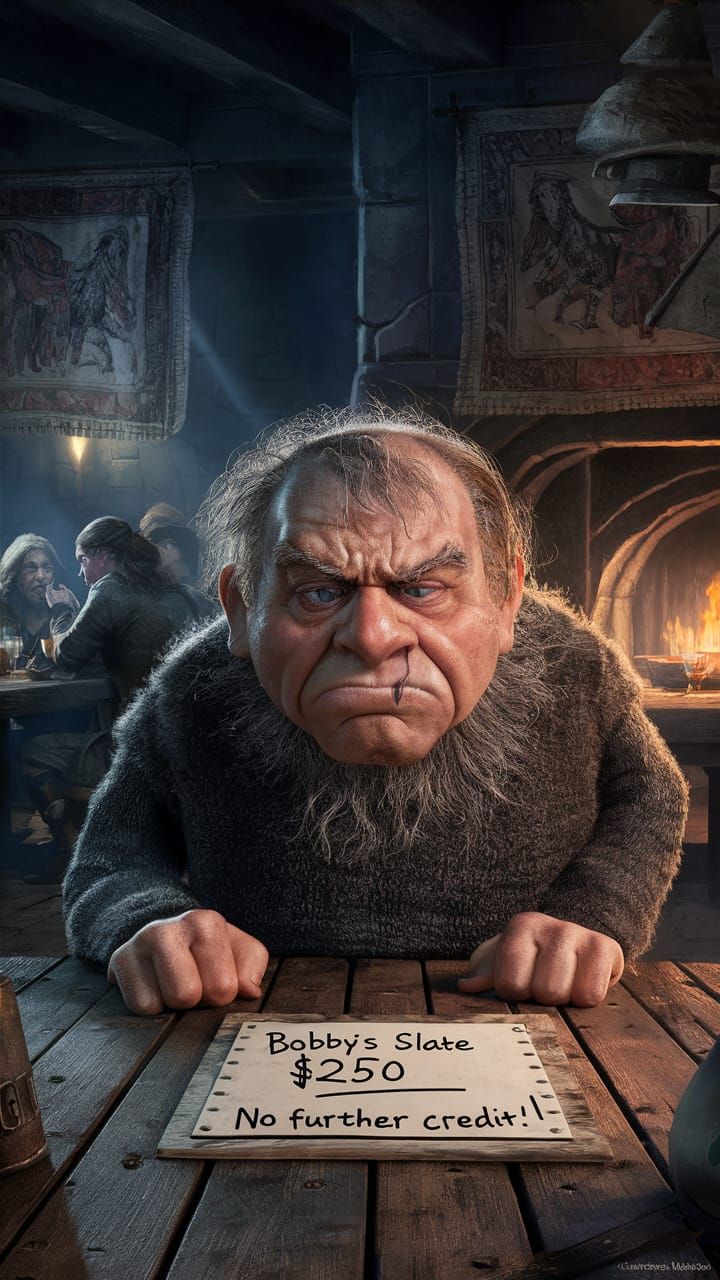 Grumpy Bobby's Tavern Troubles in Medieval Style