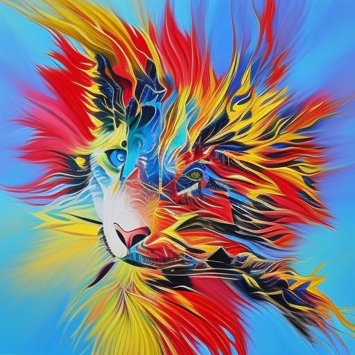 Abstract Oil Portrait with Gelato Colors