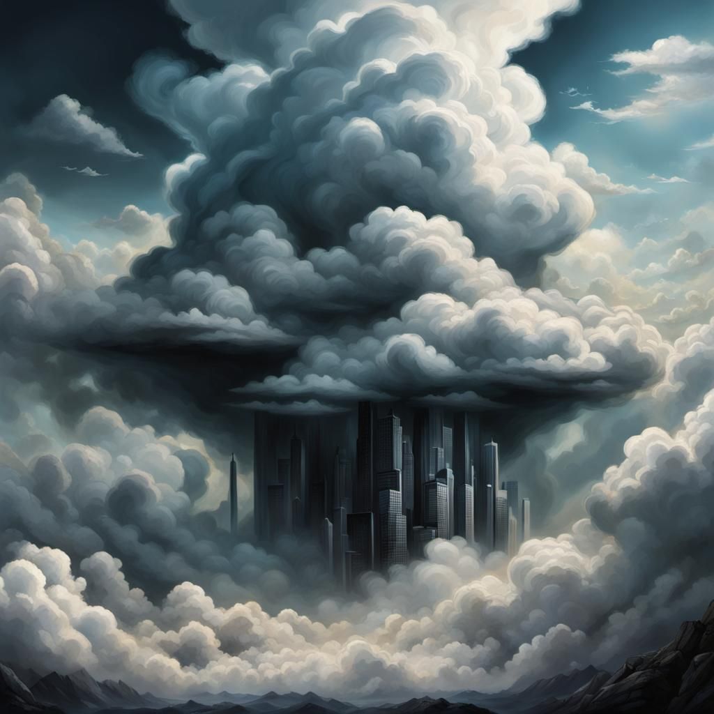 Mysterious Foggy Landscape in Impressionist Style