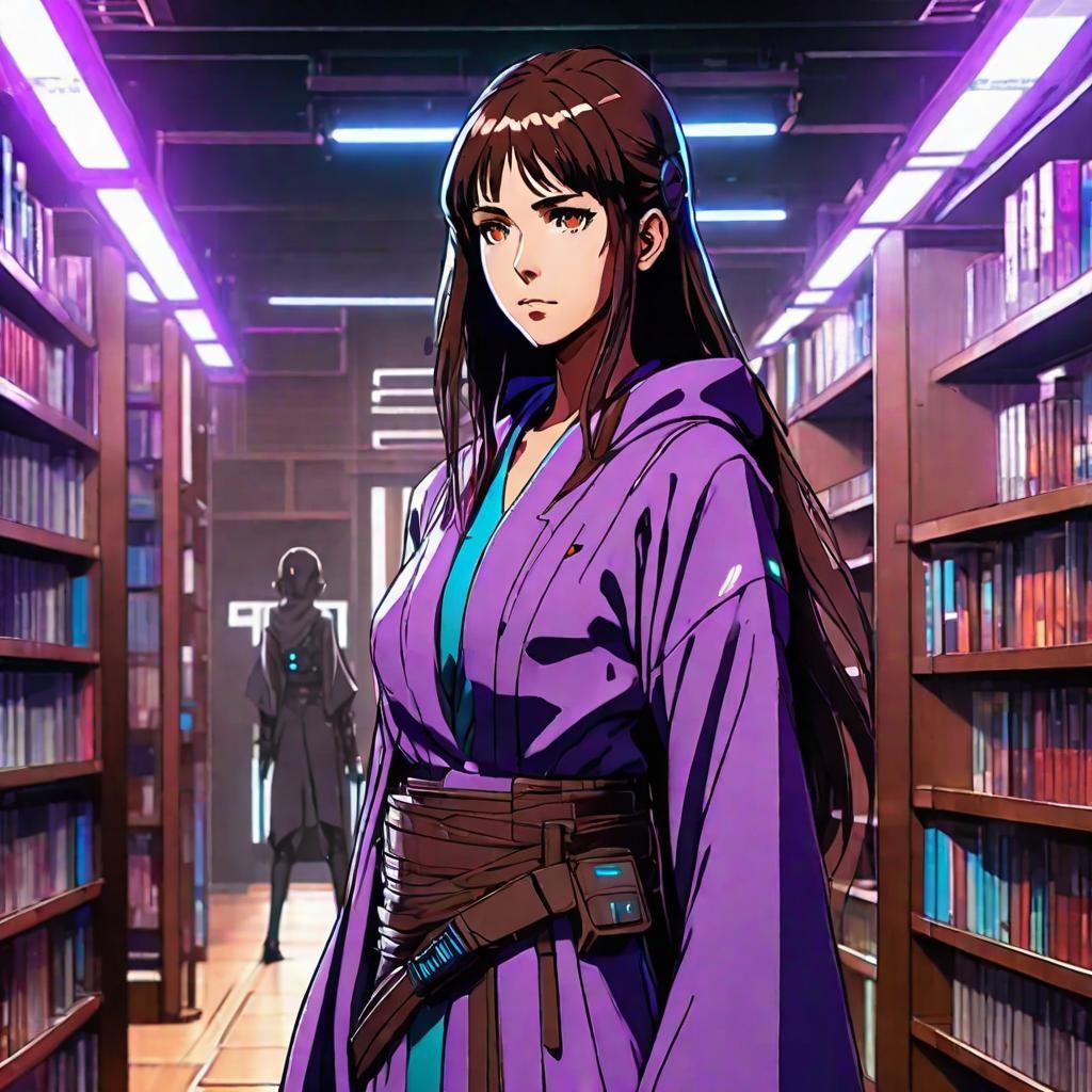 Cyberpunk Jedi in Anime Style Library