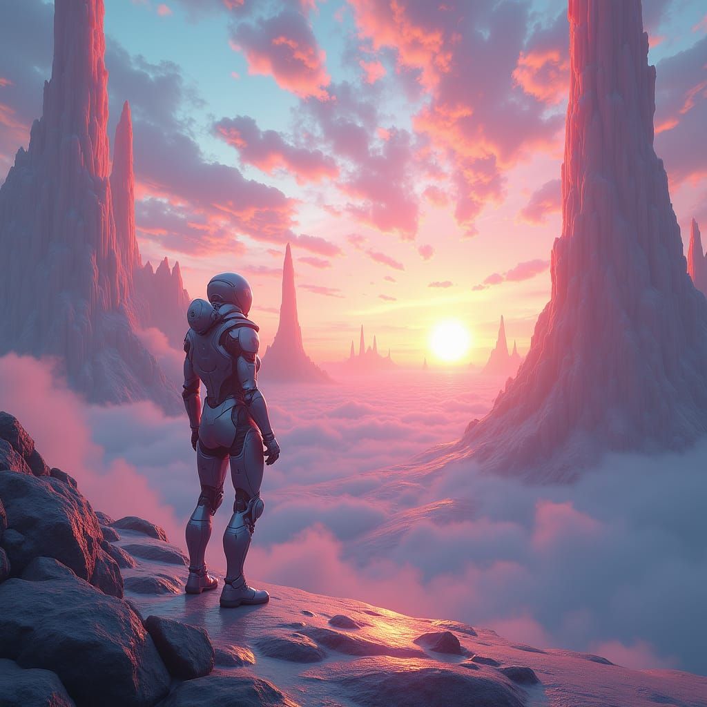 Alien Explorer on a Sci-Fi Oasis