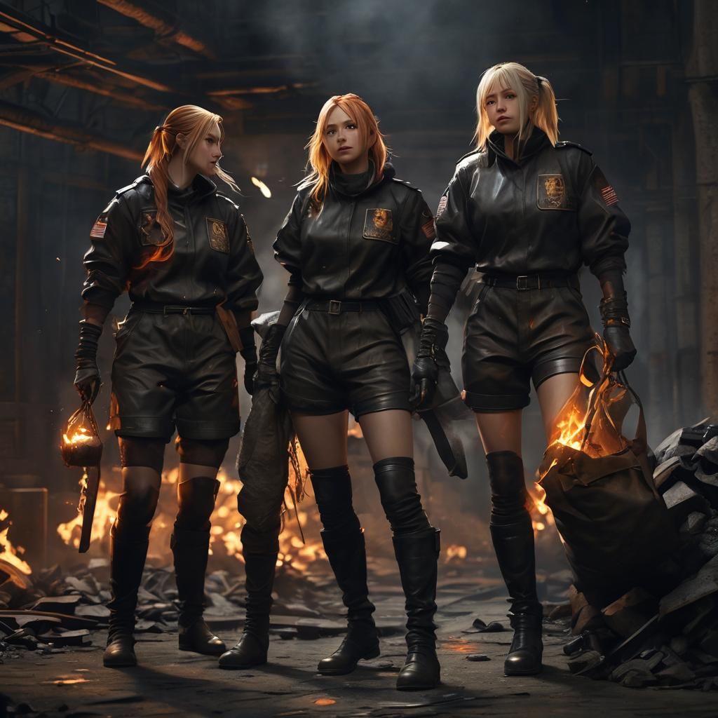 Female Prison Guards Tossing Body, Dark Fantasy Anime